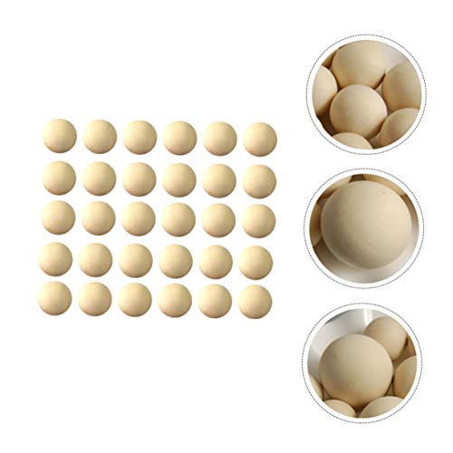 Gogogmee 120 PCS Wooden Beads Ornament Crafts Garland Bead Wood Blocks for Crafts Unfinished paintable Wooden Round Wood Balls gnome Nose Wooden Gogogmee