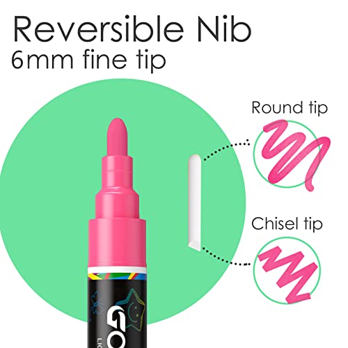 GOTIDEAL Liquid Chalk Markers, Bold Tip 8 Colors Washable Window Chalkboard Glass Pens, Paint and Drawing for Car, Blackboard, & Bistro,Kids and GOTIDEAL