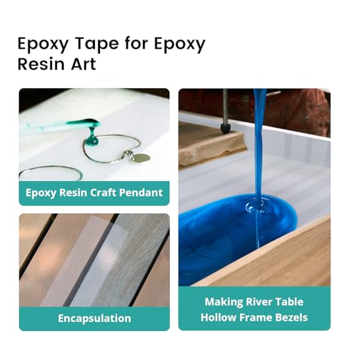 Resiners Resin Tape for Epoxy Resin Molding - 2IN W x 120FT L - Thermal Adhesive Tape, High Temperature Resistance, Easy Peel-Off, Release Resin Tape Resiners