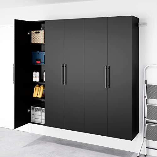 Prepac HangUps 15 in Narrow Garage Storage Cabinet, W x 72" H x 16" D, Black Prepac