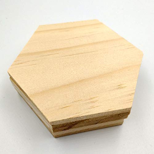 SUPVOX 25Pcs/Pack Wooden Hexagon Shape Slices Blank Wooden Cutouts Pieces DIY Decorative Wood Slices for Party Home Wedding Decoration SUPVOX