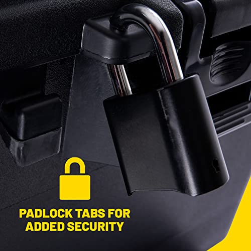 Plano Sportsman Trunk with Wheels, Black, 108-Quart, Lockable Storage Box, Rolling Sportsman Trunk, Hunting Gear and Ammunition Bin, Heavy-Duty Plano