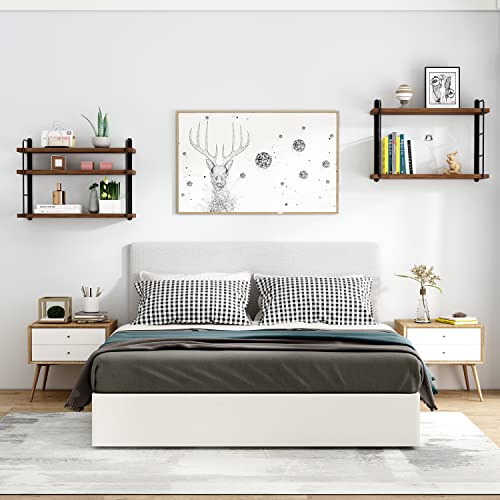 Rustic Wall Mounted Floating Shelves by MXCSE – Stylish Wood Storage Solution for Any Room MXCSE