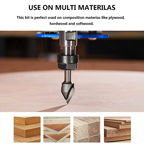 SpeTool 45 Degree V Groove Router Bit Carbide Tip V Bit with 1/4 Shank 1/2 Inch Cutting Diameter CNC Woodworking Engraving Carving Bits SpeTool