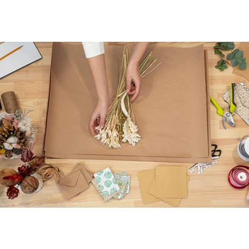 Purple Papers Brown Kraft Paper Roll | 17.8 Inch x 110 ft / 1320 inch | Perfect for Packing, Void Filling Wrapping, Kids Artwork, Gift Wrapping, Purple Papers