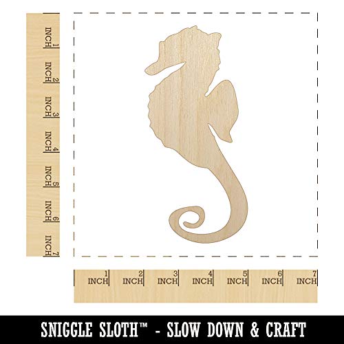 Seahorse Solid Unfinished Wood Shape Piece Cutout for DIY Craft Projects - 1/8 Inch Thick - 6.25 Inch Size Sniggle Sloth