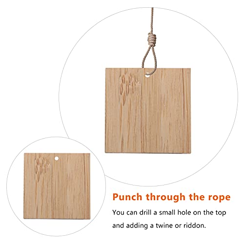 EXCEART Unfinished Craft Wooden Sheets Wood Pieces Blank Bamboo Wood Slices Wooden Square Cutouts for DIY Crafts Painting Staining Coasters 9cm 10Pcs EXCEART