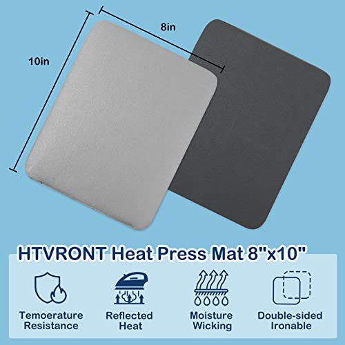 HTVRONT Heat Press Mat for Cricut: Heat Press Pad 8"x10" for Craft Vinyl Ironing Insulation Transfer, Double Sides Applicable Heat Mat for Heat Press HTVRONT