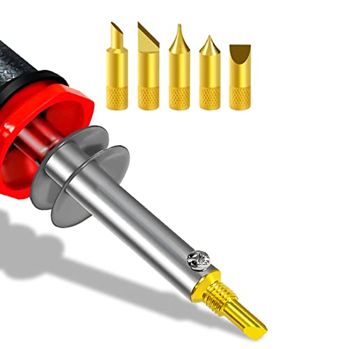 7 Pcs Wood Burning Kit Electric Pyrography Pen Variable Temperature Wood Leather Burning Soldering Iron with 5pcs Different Tips (US 110V) Walfront