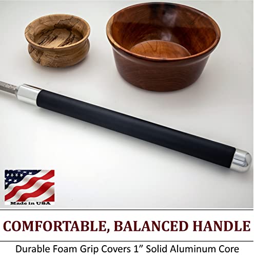 Simple Woodturning Tools Carbide Lathe Turning Tool Set of 3 Full Size with 17" Foam Grip Handles, USA Made Simple Woodturning Tools