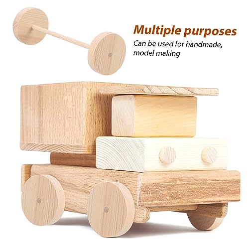 LALAFINA 1 Set Treaded Wheels Wood Wheels Crafts Wheels Wood Pendants Gear Slices Wheels and Axles Wood Wire Wheel Wood DIY Car Craft Wheels Spoked LALAFINA