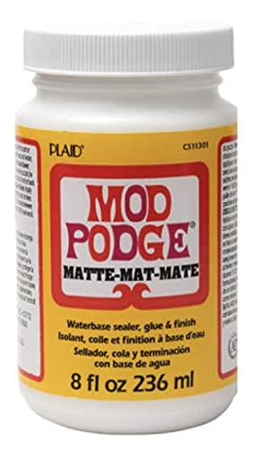 Decoupage Kit | Set 8oz Bottles of Mod Podge Waterbase Sealer/Glue/Finish (Matte + Gloss Finish) | 4pk Foam Brush Set PAINT