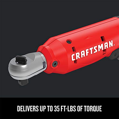 CRAFTSMAN V20 Cordless Ratchet Wrench, 3/8 inch Drive, 300 RPM, up to 35 ft-lbs of Torque, Bare Tool Only (CMCF930B) Craftsman