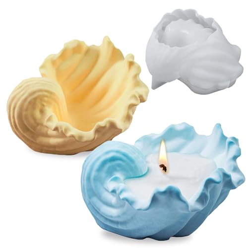 Wehous Unique Holder Resin Molds Silicone, Wave Shell Tray Silicone Mold, Bowl Epoxy Resin Casting Mold for DIY Jewelry Plate Candle Holder Candy Wehous