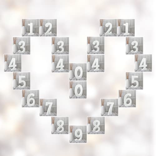 AOCEAN 4 Inch White Wood Numbers Unfinished Wood Numbers for Wall Decor Decorative Standing Numbers Slices Sign Board Decoration for Craft Home Party AOCEAN