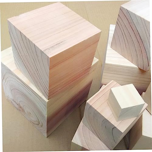 COHEALI 60pcs Wood Craft Supplies Wooden Cubes Bulk Wooden Craft Cubes Wooden Square Cubes Unfinished Wood Cubes Small Wooden Cubes Unfinished Wood COHEALI