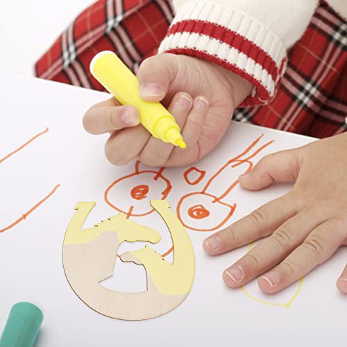 COHEALI 36pcs Unfinished Wood Horseshoe Cutouts Blank Horseshoes Wooden Slices Unicorn Chips for DIY Craft Wedding Birthday Party Decor Christmas COHEALI