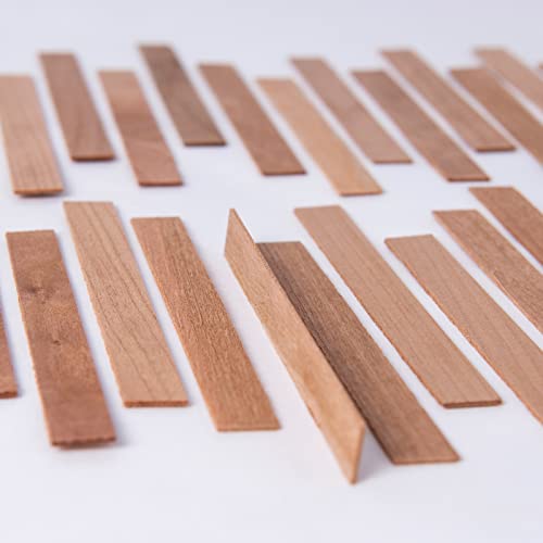 Ziosxin 50set Candle Wick,Thicken Smokeless Cherry Wood Wicks for Candles-Long Lasting Flame-Easily Burn,Natural Candle Cores with Stand and Glue Ziosxin