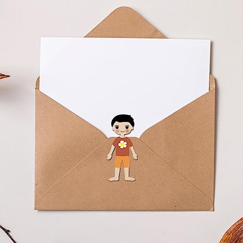 COHEALI 50pcs Wooden Boy Cutout Unfinished People Shaped Craft Sticks Blank Wooden Slices for DIY Projects COHEALI