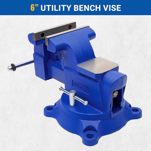 Yost Vises 460 Combination Vise | 6 Inch Jaw Width Heavy-Duty Utility Pipe and Bench Vise |Secure Grip with Swivel Base| Made with Cast Iron and Yost Tools