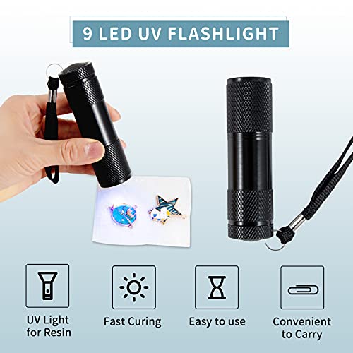 UV Resin Kit with Light-100g UV Resin with UV Flashlight,Crystal Clear Resin Glue for DIY Jewellery Making,UV Resin Kit for DIY Beginners FitUnit