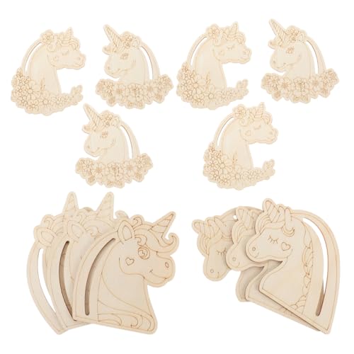 Vaguelly 12pcs Unicorn Chips Wooden Unicorn Slices Graffiti Wooden Slices Wood Plaque Wood Unicorn Crafts Nativity Ornaments Wooden Unicorn Shaped Vaguelly