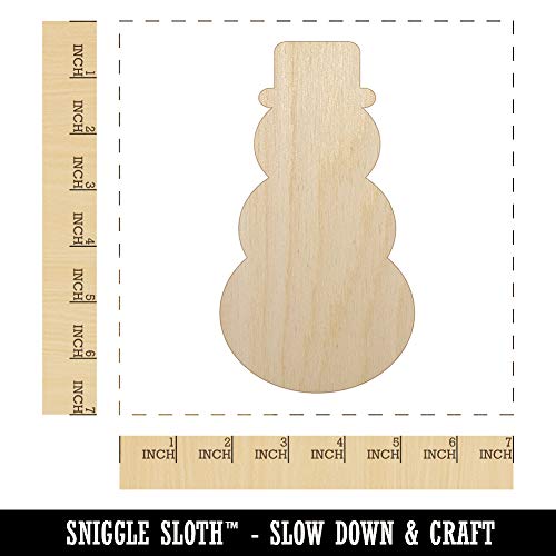 Snowman Winter Christmas Solid Unfinished Wood Shape Piece Cutout for DIY Craft Projects - 1/4 Inch Thick - 6.25 Inch Size Sniggle Sloth