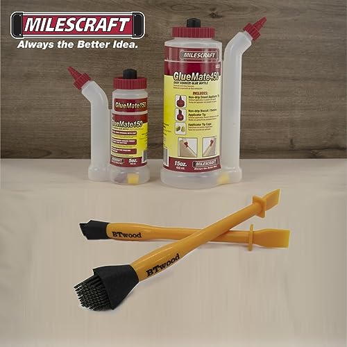 Milescraft 5223 Glue Mate 450-15oz. (450ml) + Milescraft 5222 Glue Mate 150-5oz. (150ml) - Precision Wood Glue Bottle - Anti-Drip Also Includes One WoodArtSupply