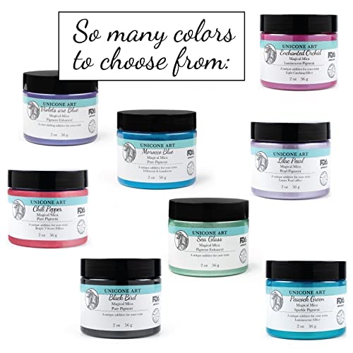 Crushed Crystal Mica Powder Pigment (56g) Multipurpose DIY Arts and Crafts, Cosmetic Grade, Soap,Resin Epoxy,Paint, Slime, Mold Making, Candle unicone art