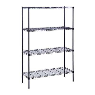 Honey Can Do 4-Tier Adjustable Shelving Unit with 350-lb Shelf Capacity, Black SHF-05225 Black