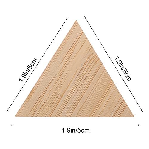 EXCEART 20pcs Unfinished Triangle Wood Pieces Blank Unfinished Wooden Cutout Shapes Slices Embellishment Ornament Discs Pieces Wedding Party Board EXCEART