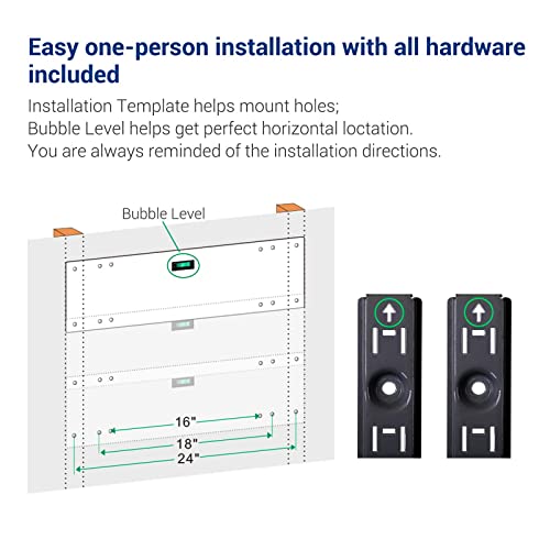 Fleximounts 3-Tier 1x3ft Garage Storage Wall Shelving 12-inch-by-36-inch per Shelf Height Adjustable Floating Shelves (Black) Fleximounts
