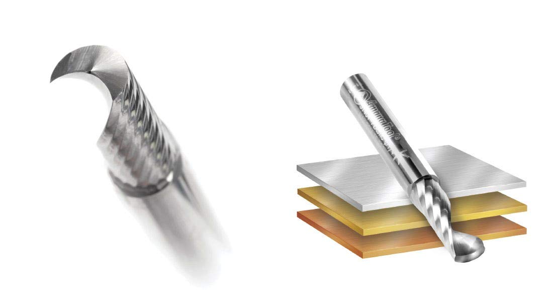 Amana Tool - 51377 Solid Carbide CNC Spiral 'O' Single Flute, Aluminum Cutting 1/4 Dia x 3 Amana Tool