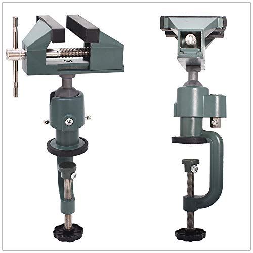 findmall Universal Table Vise 3" Aluminum Swivel Bench Vise 360 Degrees Rotating Fit for Holding Small Parts in Jewelry Hobby Model Making findmall
