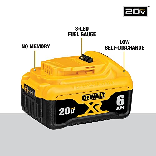 DEWALT 20V MAX Battery, Premium 6.0Ah (DCB206) DEWALT