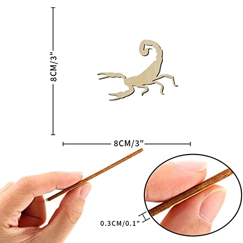 Scorpion Wood Craft Unfinished Wooden Cutout Art DIY Wood Signs Inspirational Wall Plaque Rustic Wall Art Decor for Home Front Door Entryway Porch Arupkeer