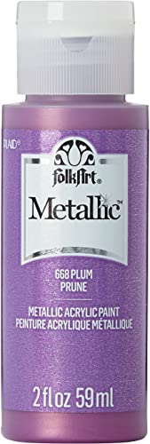 FolkArt Outdoor Acrylic Paint in Assorted Colors 2 Ounce 1666 Metallic Amethyst
