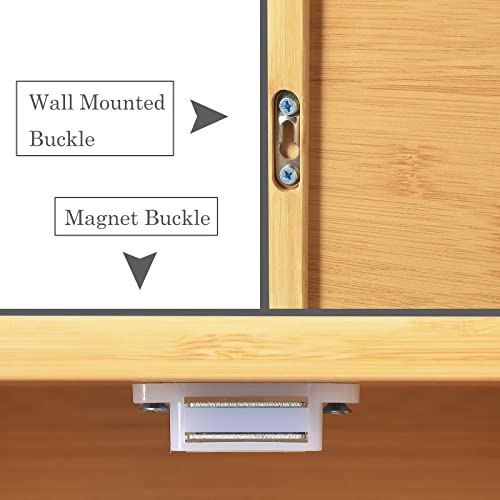 HYNAWIN Bamboo Wall Cabinet with Adjustable Shelf, Medicine Cabinet for Bathroom Living Room, Over-The-Toilet Floating Cabinet HYNAWIN