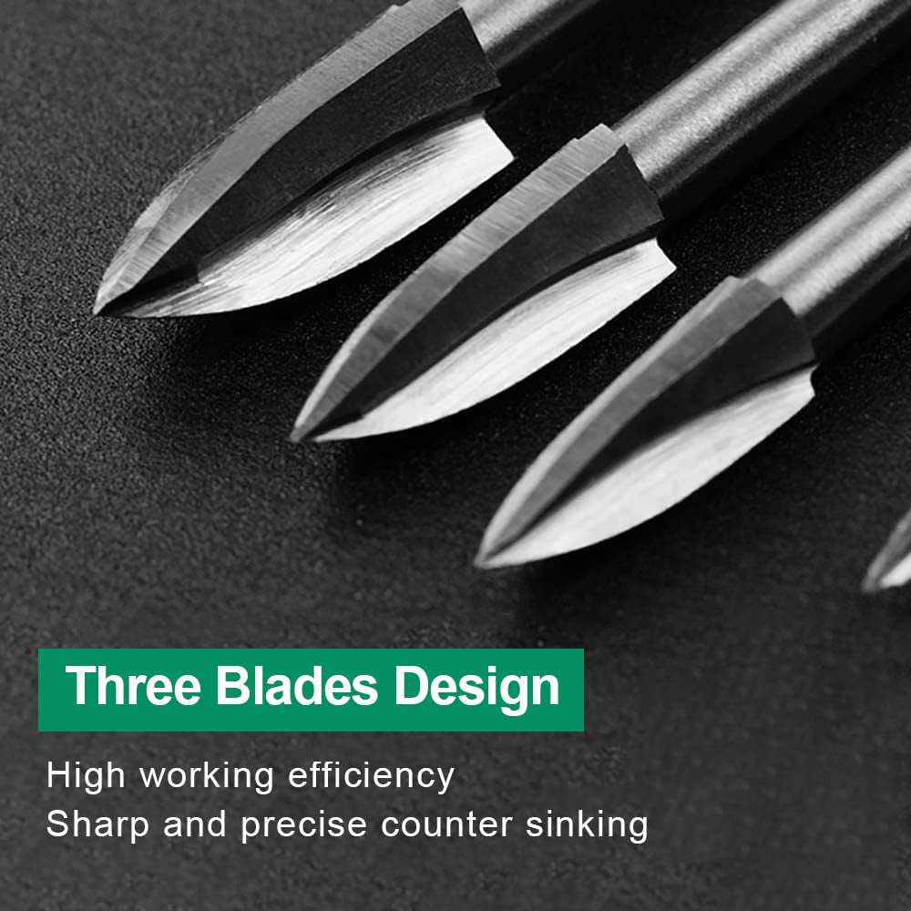 Wood Carving Drill Bits Set for Dremel Rotary Tool 5Pcs Engraving Drill Accessories Bit Wood Crafts Grinding Woodworking Tool with 1/8” Shank for DIY WoodArtSupply