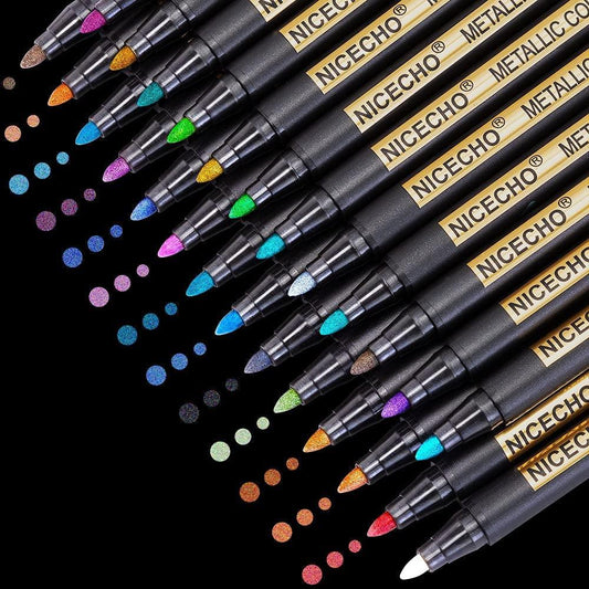 26 Colors Medium Tip Metallic Paint Pens, Colored Markers for Black Paper, Easter Egg - WoodArtSupply