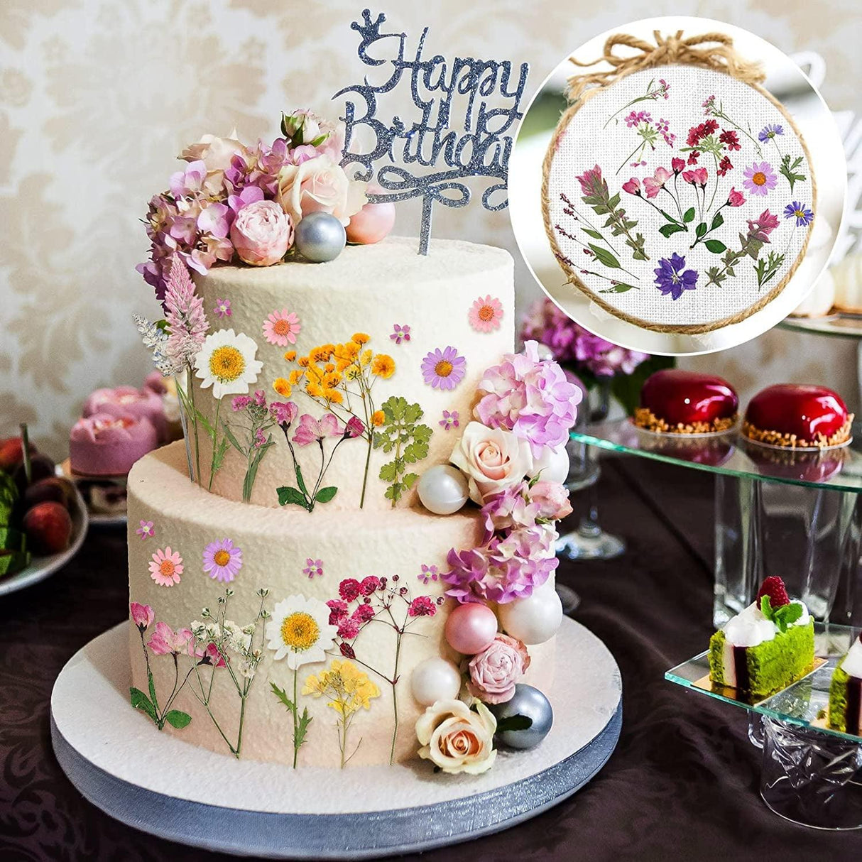 Pressed Flowers Resin Flowers for Resin Mold, Real Daisy Dried Flower Leaves Natural with Tweezers for Scrapbooking DIY Candle Accessories Jewelry WoodArtSupply