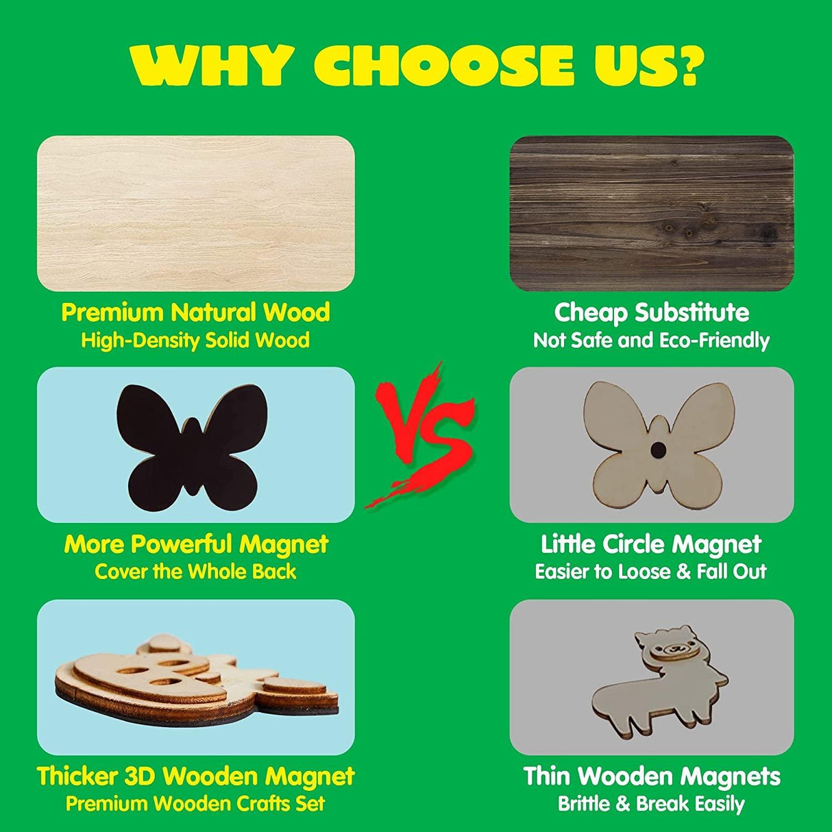 Wooden Magnets, Spring Arts & Crafts for Boys and Girls Ages 4+, Childrens Painting Craft Activities Kit WoodArtSupply