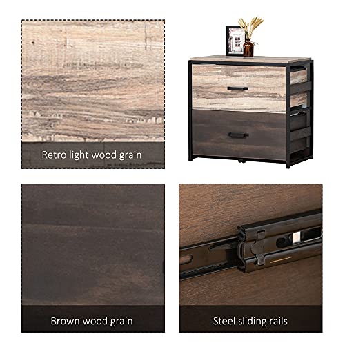 Vinsetto Office File Cabinet with 2 Large Drawers and Adjustable Metal Hanging Bars for A4, Letter and Legal Sized Files, Storage Organizer, Vinsetto