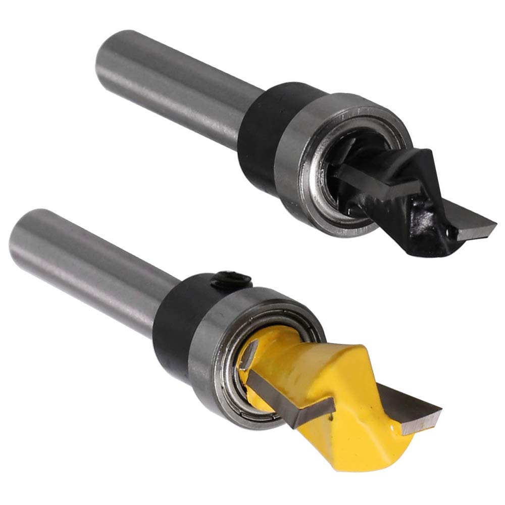 Yakamoz 2Pcs 1/4 Inch Shank Dovetail Joint Router Bits with Bearing Guide Dovetail Jig Bit for Furniture Building Cabinet Making Woodworking Cutter YAKAMOZ