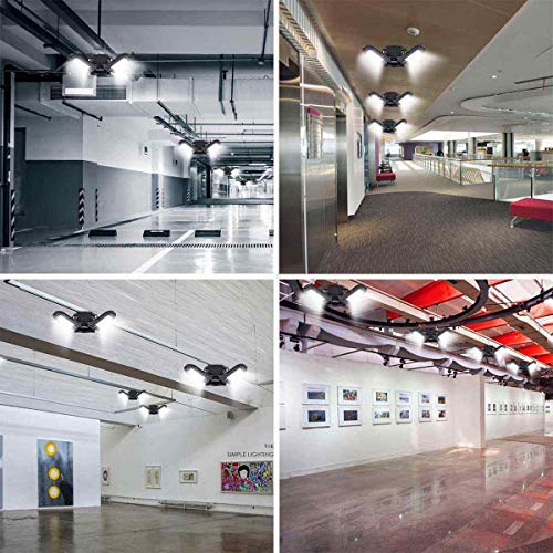 ANYPOWK LED Garage Light - 6000 Lumen 6500K Daylight 60W, Three Leaf Led Garage Ceiling Lights ANYPOWK