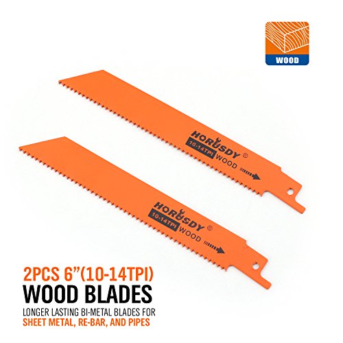 HORUSDY 10-Piece Reciprocating Saw Blades Set, Metal & Woodcutting Saw Blades, Sawzall Blades HORUSDY