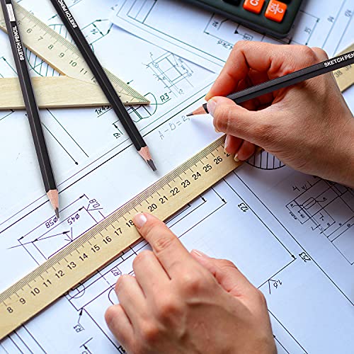 PANDAFLY Professional Drawing Sketching Pencil Set - 12 Pieces Graphite Pencils(14B - 2H), Ideal for Drawing Art, Sketching, Shading, Artist Pencils PANDAFLY