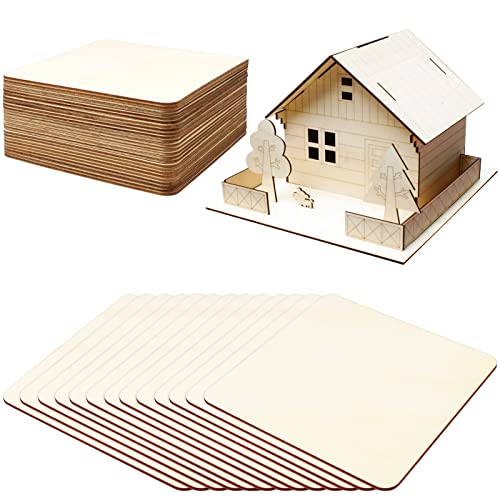 TKOnline 25Pcs 6 x 6 Inches Unfinished Basswood Sheets for Crafts, Wood Squares for DIY Craft Projects, Square Plywood Sheets for Wood Burning, Laser TKOnline