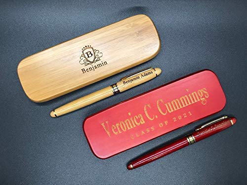 Custom Engraved Wood Pen Set With Maple and Rosewood Finish, Executive Pen and Box With Free Personalization Generic