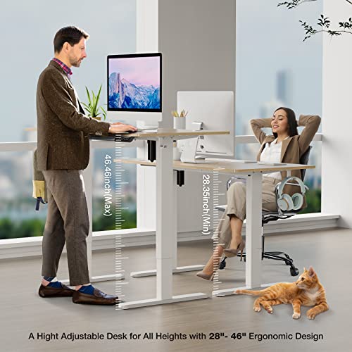 SMUG Standing Desk, 40 x 24 in Electric Height Adjustable Computer Desk for Home Office, Sit Stand up Work Gaming Table with Memory SMUG
